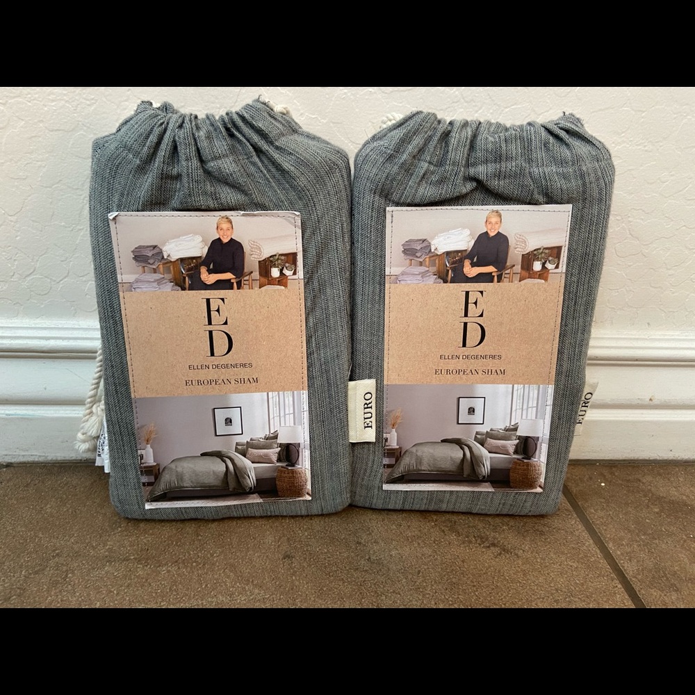 Ellen Degeneres Belmont Euro Shams Set of 2 Green